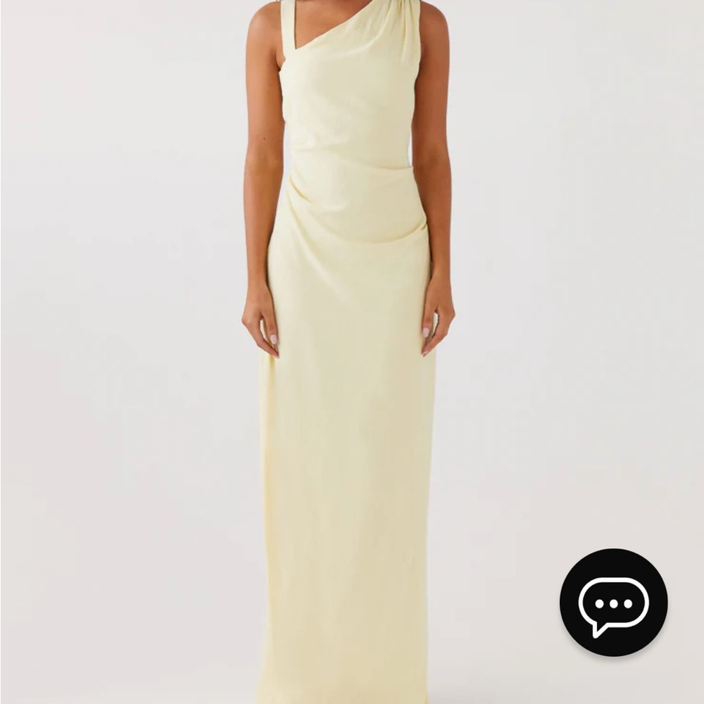 Peppermayo One-Shoulder Cream Maxi Dress